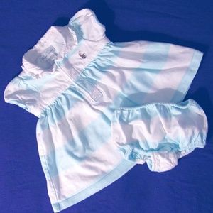 Ralph Lauren Rugby Aqua Blue Stripe Dress 3M